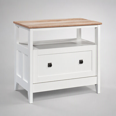 Spacious 1-Drawer Lateral File Cabinet with Open Shelf, White Finish for Modern Home Office Organization