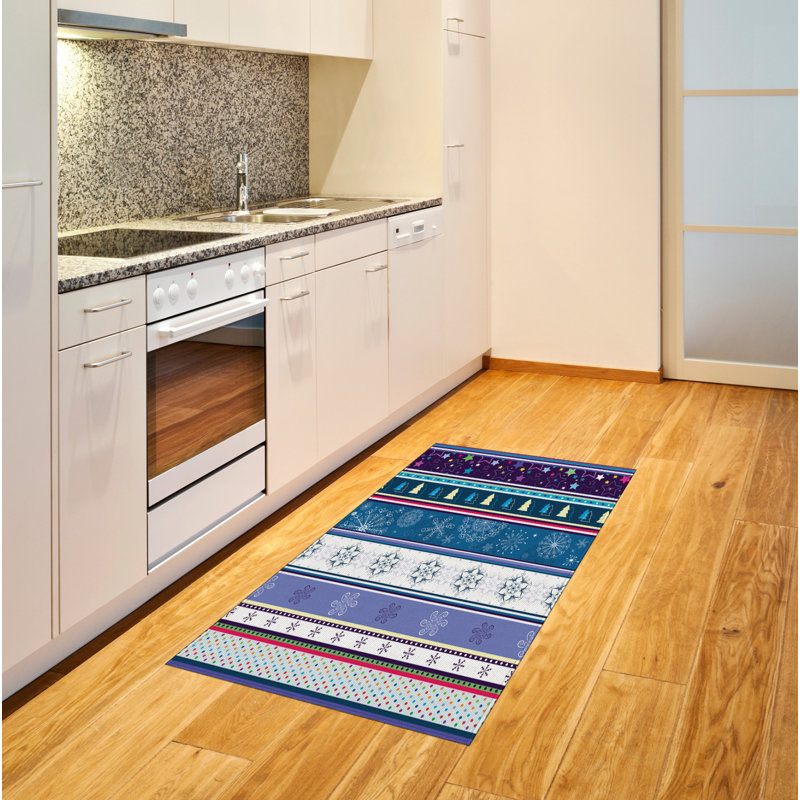 Striped High Density Long Fiber Poly Threads Decorative Area Rug Carpet, Rectangle 2'7" x 5'