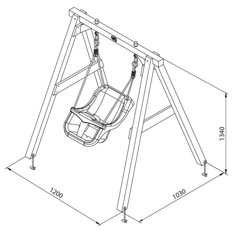 AXI Material: Wood, Plastic Swing Set with 1 Swing(s), Brown