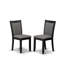 Ensemble de 14 tables de salle à manger, une table rectangulaire avec une table basse et 12 chaises de salle à manger en lin gris Gotham foncé, 39 po x 120 po, noir brossé-284389219-297452701
