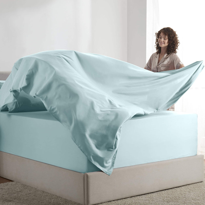 Ensemble de draps en microfibre Hotel Luxury, Bleu aqua, Double