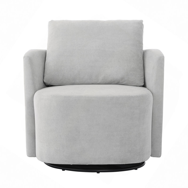 Corey 360° Swivel Chenille Upholstered Accent Chair with Curved Backrest, Gray