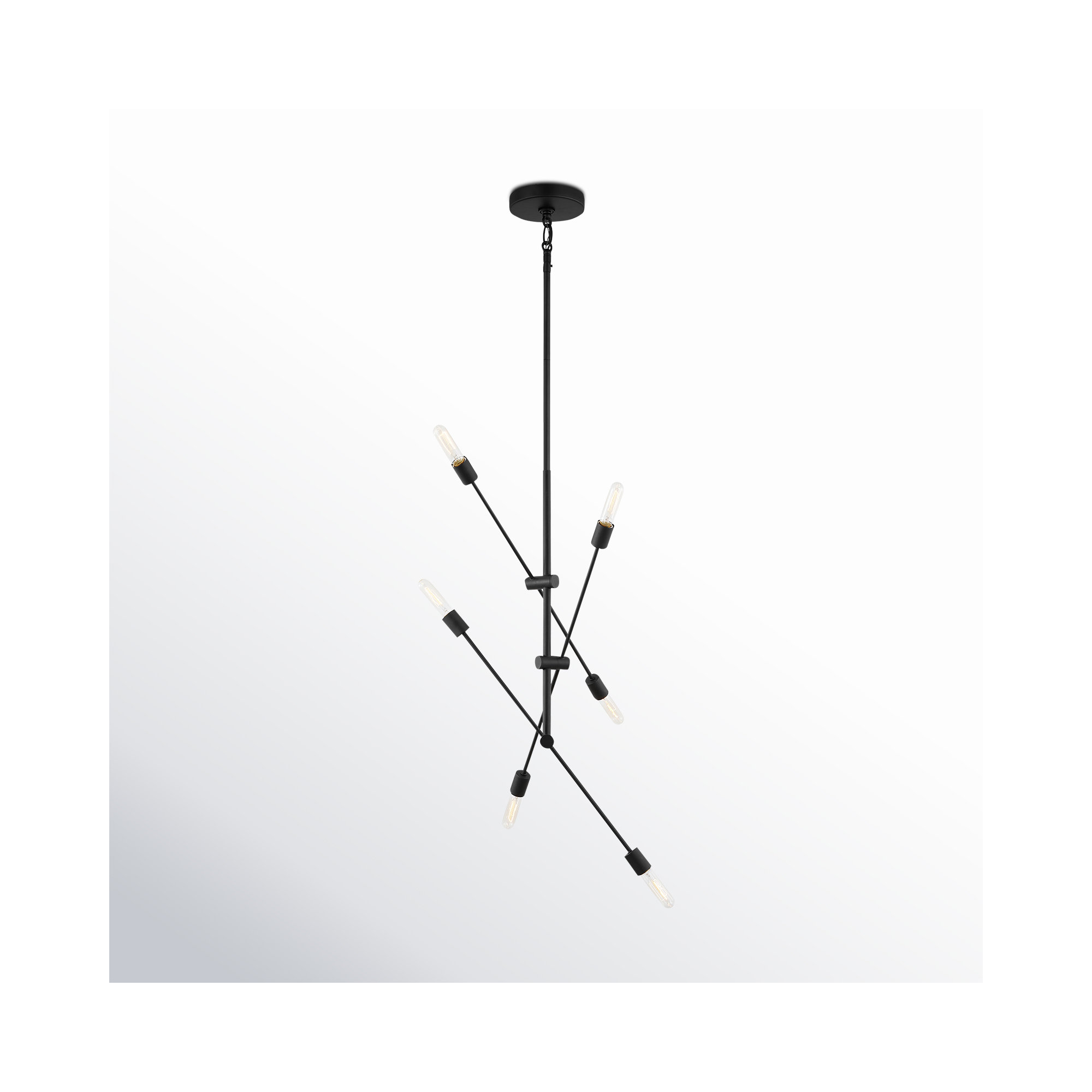 Leto 6-Light Steel Sputnik Chandelier , Midnight Black, 46" H x 40" W x 40" D