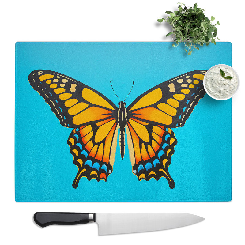 Butterfly Minimalism No.3  Glass Chopping Board