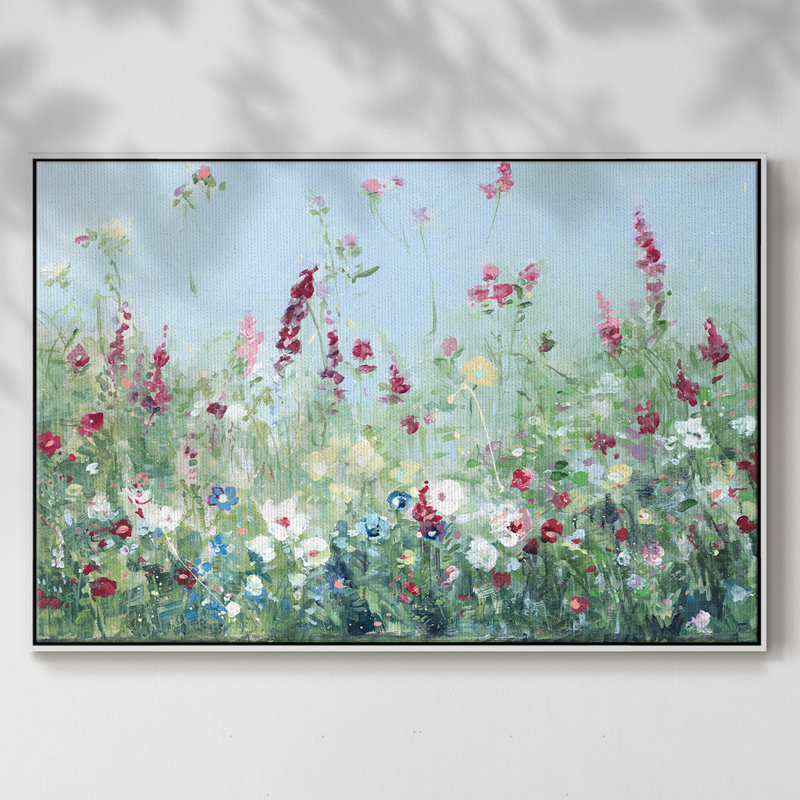 Sweet Summer Meadow, reproduction d'art sur toile, H 25 po x l 37 po x P 2 po, Blanc