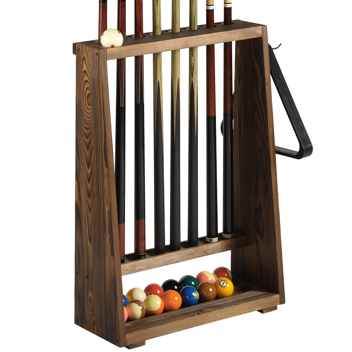 MyGift Wood Pool Cue Rack Wayfair