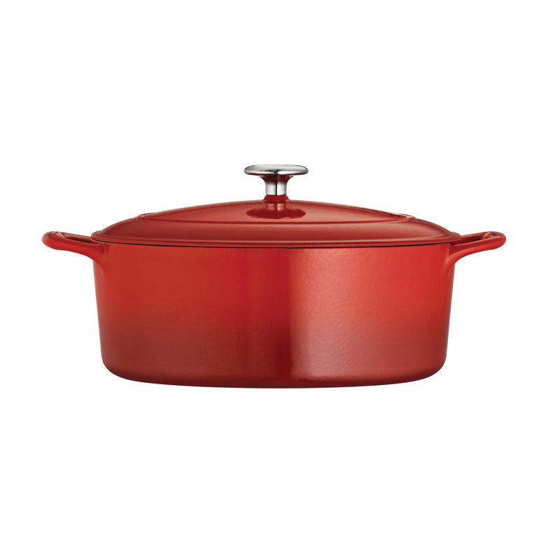 Tramontina Bestow Cast Iron Oval Dutch Oven, Gradated Red, 5.5 qt. 
