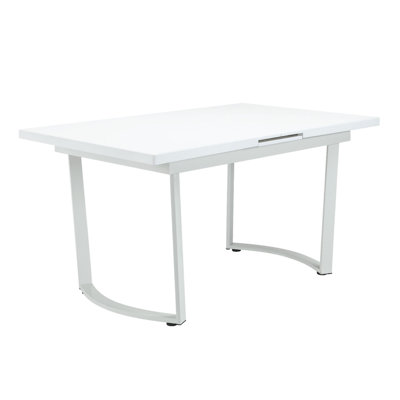 Table de salle à manger rectangulaire au fini blanc ultrabrillant