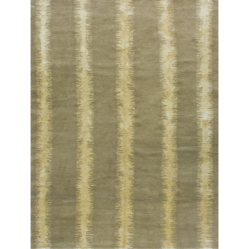 Tapis rectangulaire beige / olive, Rectangle 8 pi x 10 pi