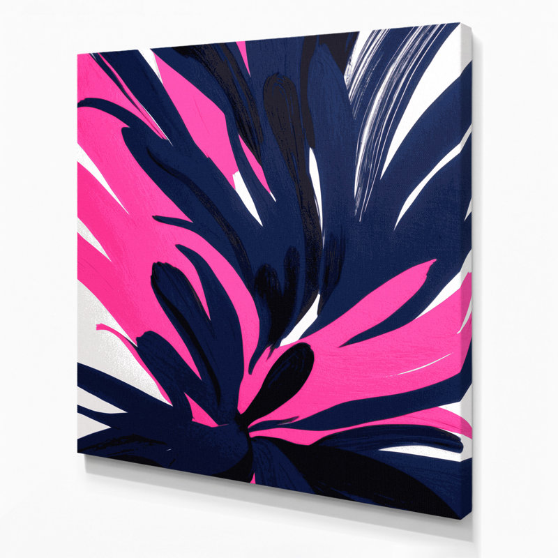 "Abstract Florals 88", art mural sur toile grise, H 12 po x l 12 po