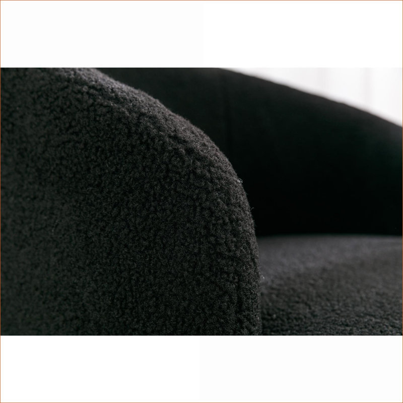 Fauteuil de baril Teddy, Black Wool