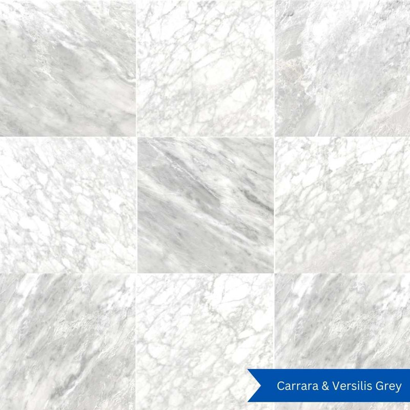 Carreau de marbre et de mur 12 po x 12 po Checkmate, Carrara