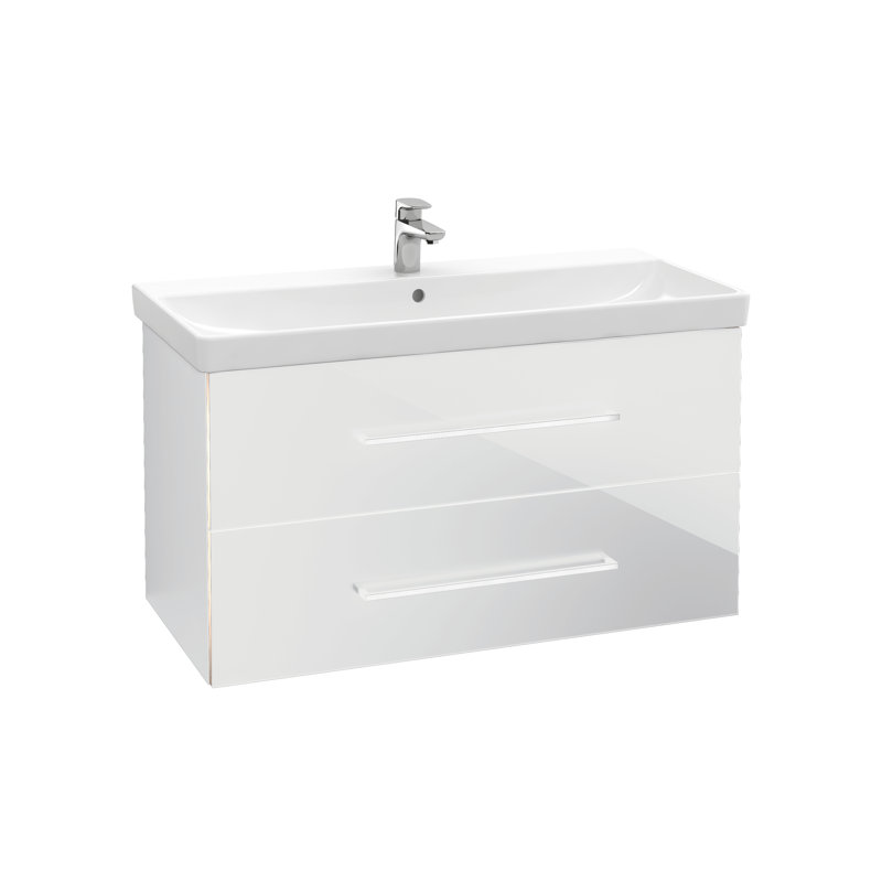 Avento 1000mm Wall-Mounted Vanity Set, White, 2