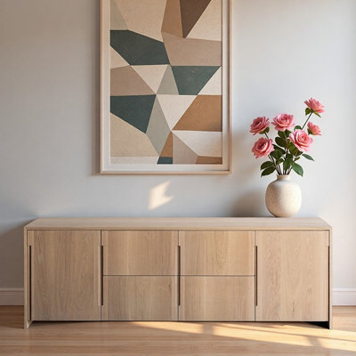 Mid-Century Modern Solid Wood Entryway Cabinet