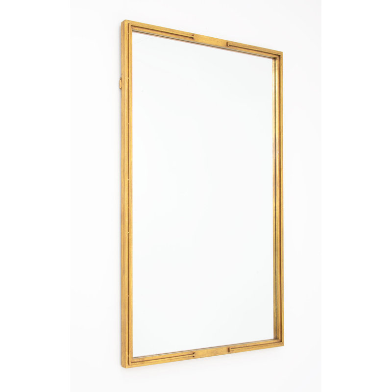 Tiffany Flat Metal Wall Mirror, Gold Leaf