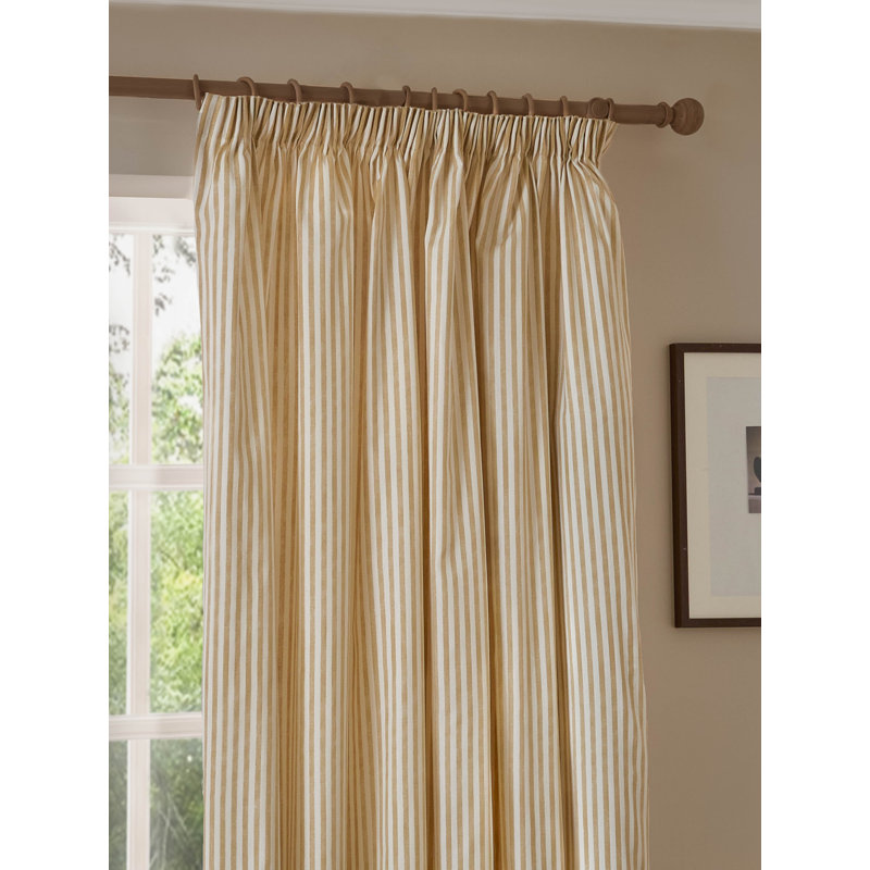 Hebden 100% Cotton Room Darkening Curtain Panel Pair, Yellow, 117cm Width x 183cm Drop