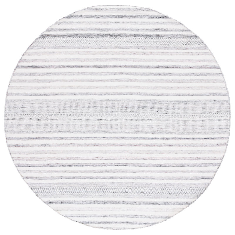 Tashina Hand Woven Performance Striped Rug, Round 6'
