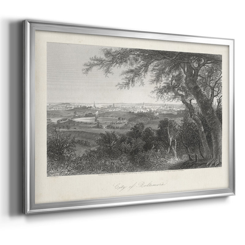 City of Baltimore, reproduction d'art sur toile, H 18 po x l 26 po x P 1,5 po, Argent