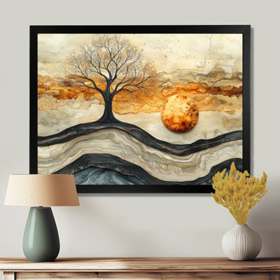 Abstrait arbres d'hiver sur une rivière en bois cristal - arbre de vie, art mural