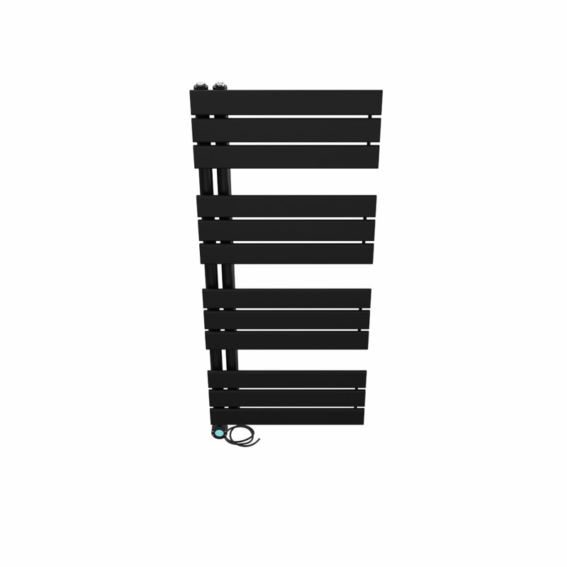 Canberk Designer Towel Rail Heated Towel Rails, 112.6cm H x 50cm W x 6.7cm D, Black