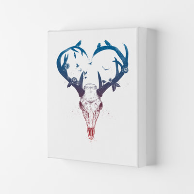 Never-Ending Love Deer Skull 1 Piece Wall Art