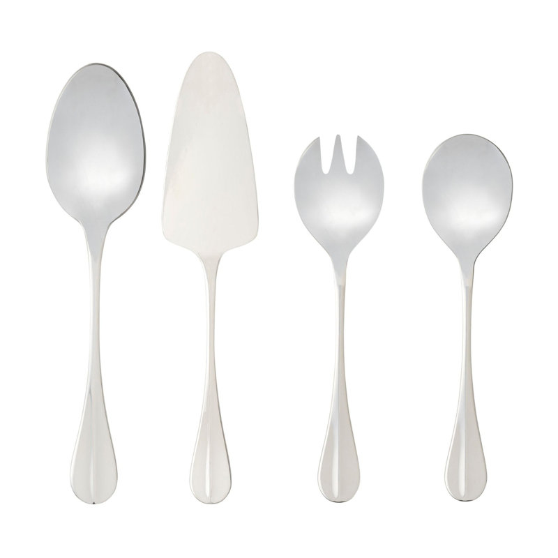 Ensemble de service d'hôtesse (4P.), Acier inoxydable poli