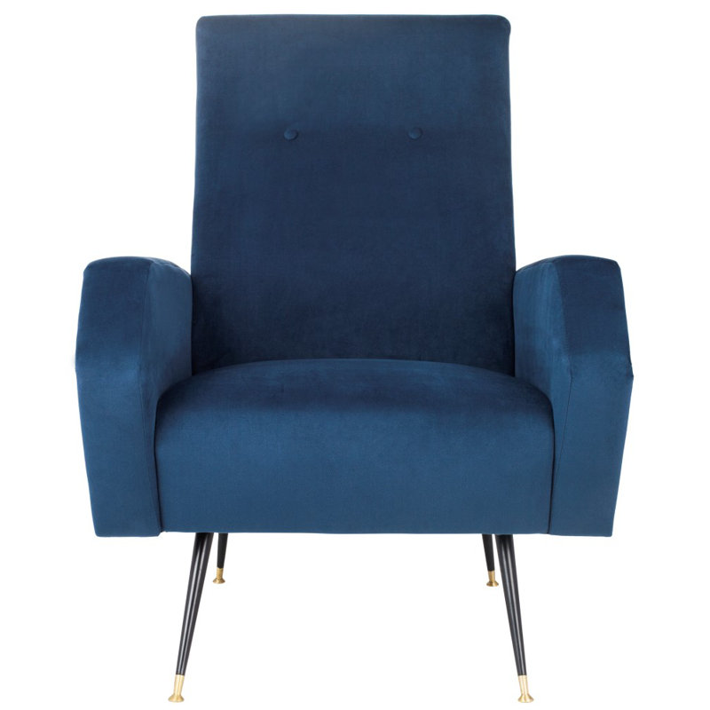 Fauteuil 27,5 po en velours capitonné, Bleu marine