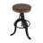 Ismenia 22 in. - 29 in. Adjustable Seat Height Leather and Iron Bar Stool