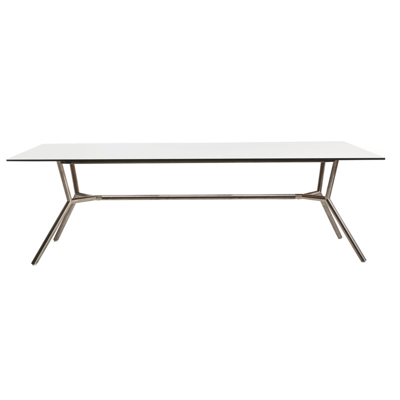 Table de salle à manger Reef, HPL noir nordique, Acier Inoxydable, H 29,13 po x l 70,88 po x P 39,38 po