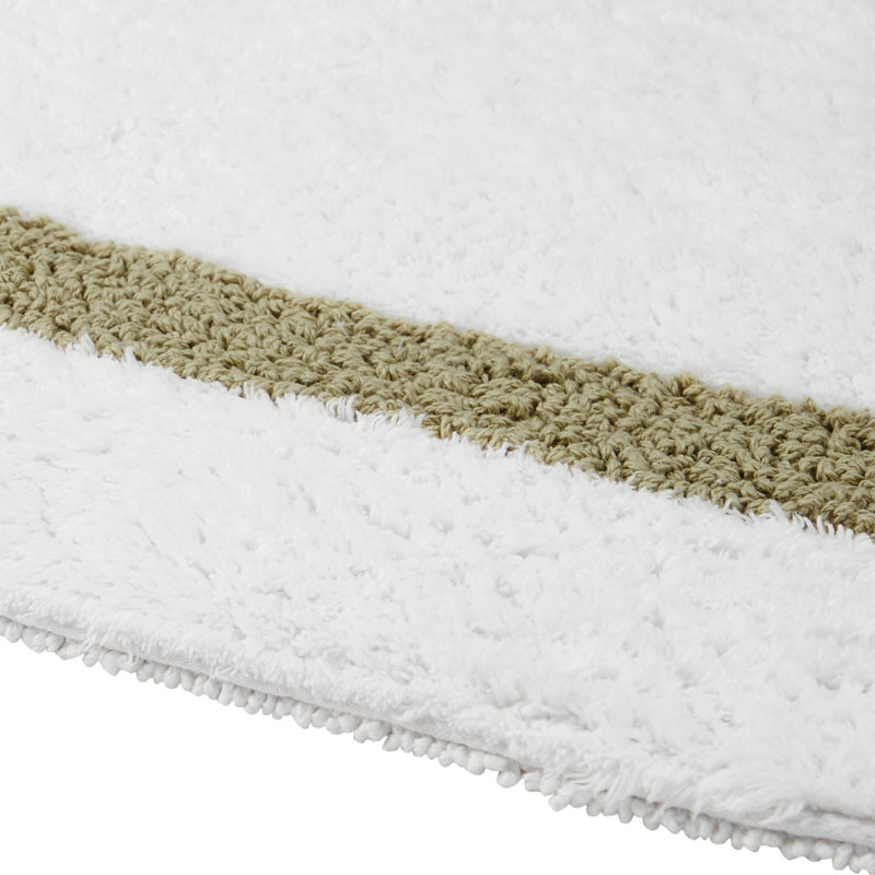 Broshous Premium 100% Cotton 2370 GSM 2-Piece Bath Rug Set, Ultra Plush Tufted Bathroom Mats, Super Absorbent OEKO-TEX® Certified, Reversible, Machine Washable, Spa-Like Comfort, White/Sage