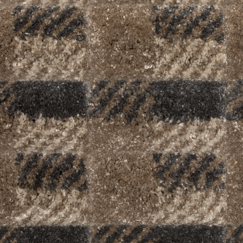Tapis brun / brun clair à motif écossais Timbre, Rectangle 5'3" x 7'6"