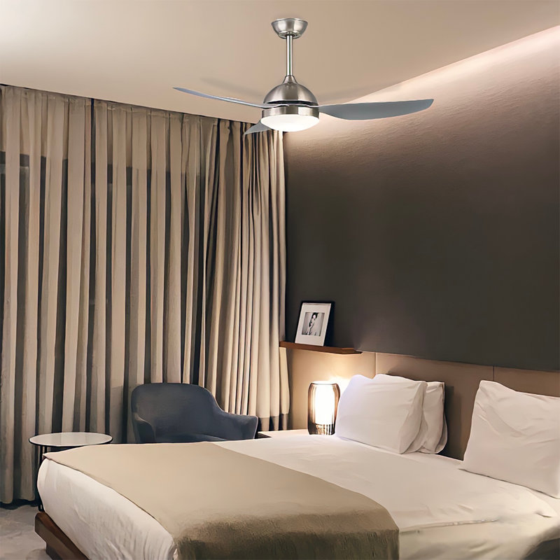 Ceiling Fan with LED Lights, Sand Nickel
