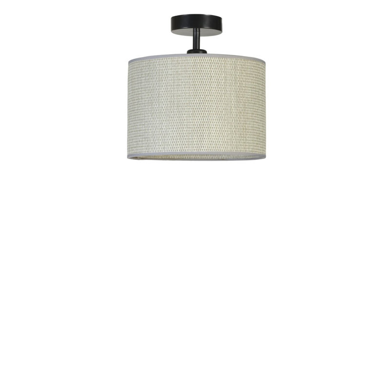Élégant lustre en métal avec capuchon en bambou, 11,8 po de diamètre x 11,8 po de hauteur | Douille E27, 40 W maximum | Finition grise et noire élégante, parfaite pour les salons modernes et les salles à manger, indice de protection IP20 pour une u