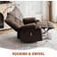 Fauteuil inclinable à bascule pivotant de massage de 21 pouces avec massage par vibration-1561974454