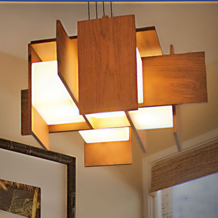 Muto 5 - Light LED Pendant, Dark Stained Walnut, 2700K (Dry)