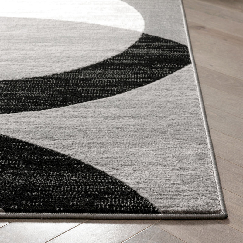 Bingo Gray Modern Geometric Rug, Rectangle 2'7" x 3'11"