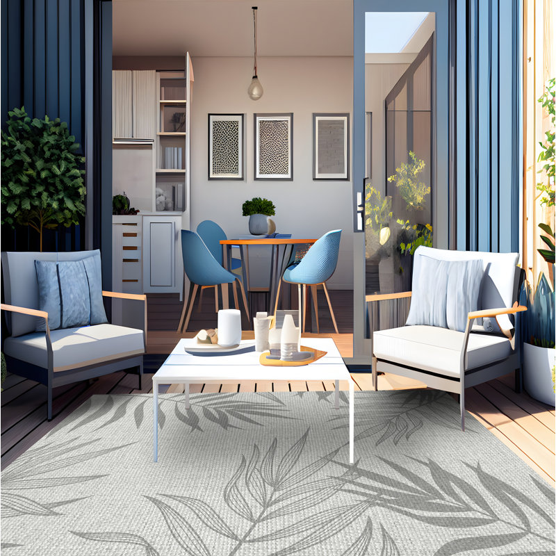 Almeater Rectangle Floral Vinyl Area Rug, Rectangle 160 x 230cm