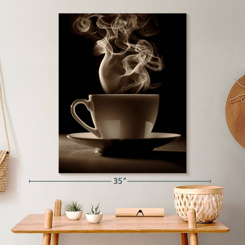 " Steaming Brewed Coffee Canvas Print ", 30" H x 24" W x 1.25" D