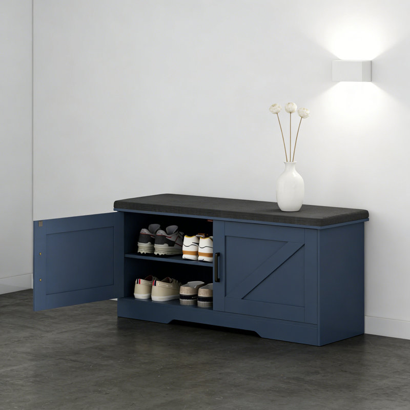 Banc de rangement avec siège rembourré