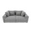 Velours côtelé gris 102,4 po à 4 places convertible, structure en bois massif, assise profonde, éponge à densité, facile à assembler pour un usage domestique en velours côtelé moderne, chaise longue, support de 1000 lb, coussins multiples-1470401854