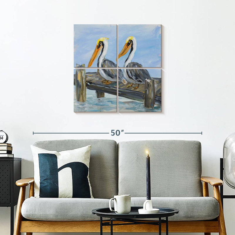 Bramic Pelicans On Deck, H 26 po x l 26 po