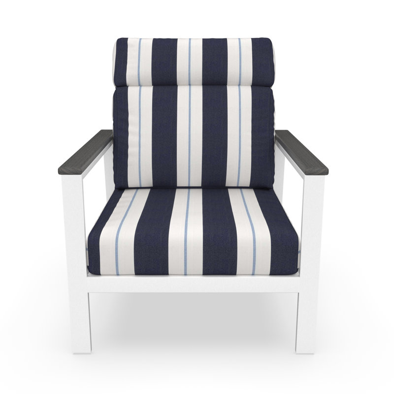 Fauteuil club d'extérieur en métal avec coussin Sunbrella Townsend