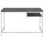 Bureau d'écriture rectangulaire patiné gris et chrome