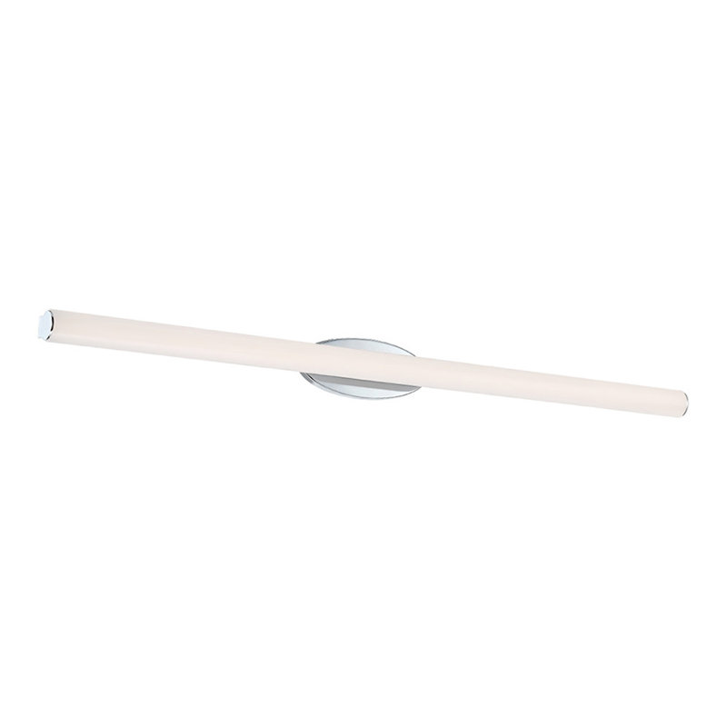 Barre d'éclairage de salle de bain 1 lumière DEL Mini Loft, Nickel brossé, H 4,5 po x l 24 po x P 3 po
