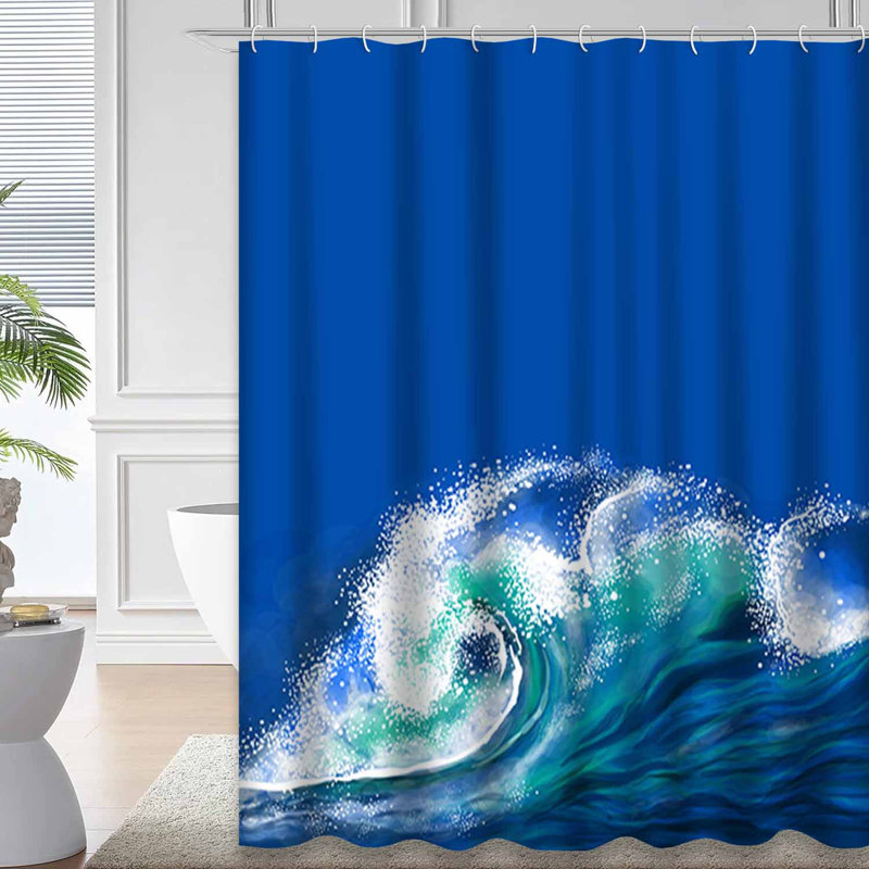 Rideau de douche imperméable à l'eau avec 12 crochets SurfMod, L 72 po x l 84 po