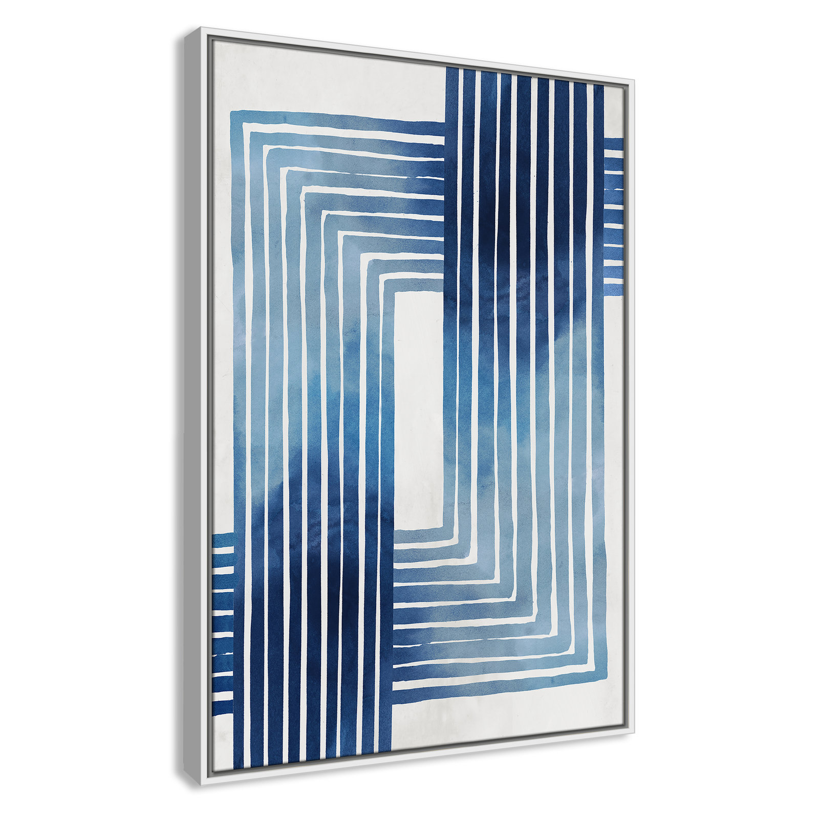 Lanny "In Unison" Painting by Eva Watts, 37.5" H x 25.5" W x 2" D, White Framed Canvas