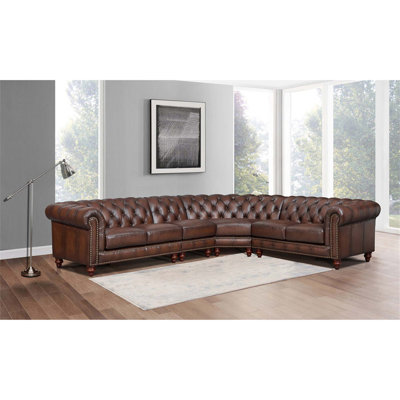 Alton Bay Leather L-Shaped Convertible Sectional