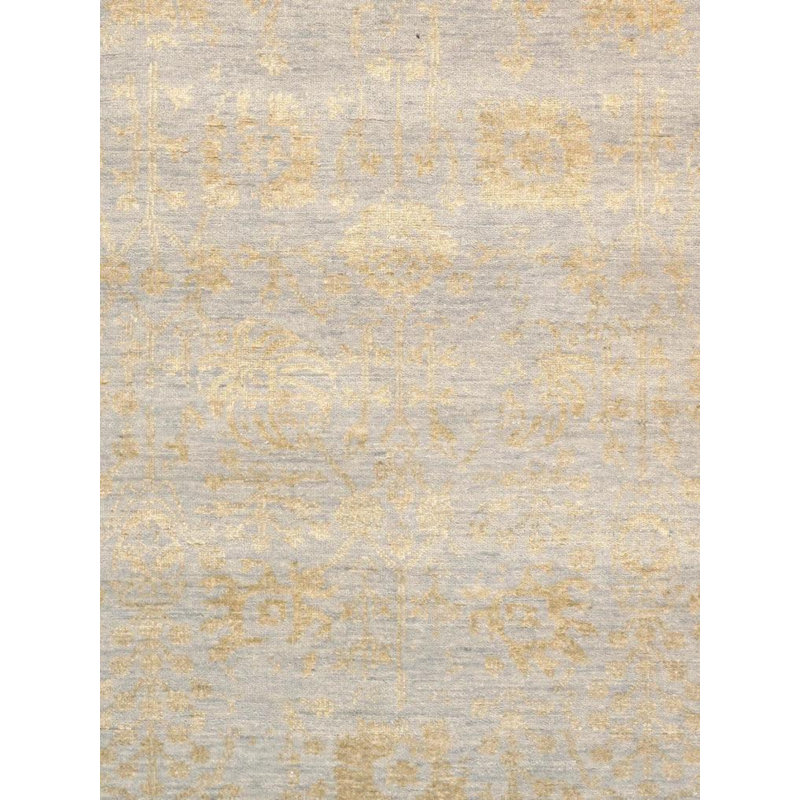 Canvello Transitional Hand Knotted Bsilk & Wool Area Rug - 9' X 11'10"