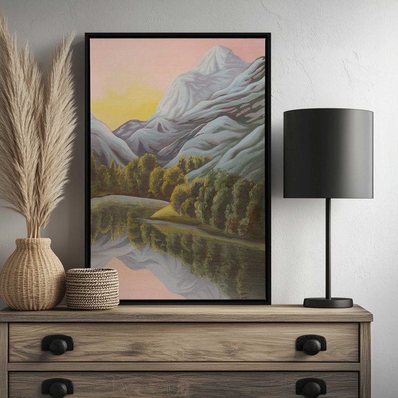 Impression sur toile Chroma Mountain Majesty II par Grace Popp, Noir, Impression dans un cadre flottant sans passe-parto