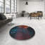 Tapis brun/bleu/rouge tissé à la machine-562384689